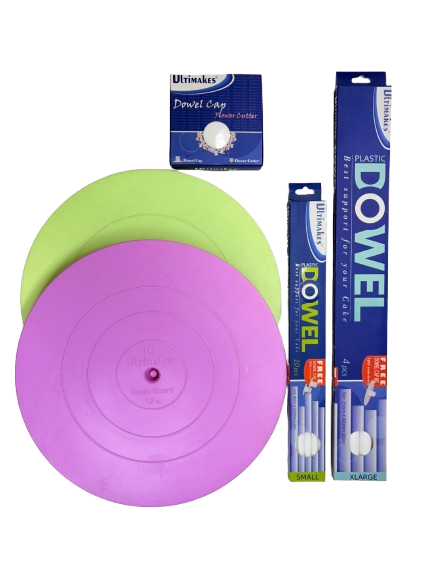 Combo 1 – Tier Cake Full Kit (2 Drum Board+ Dowel S,XL + Dowel Cap Mix)