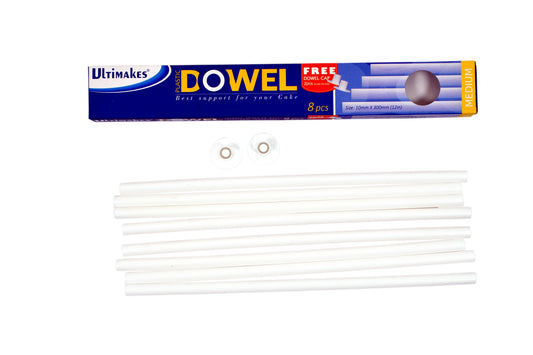 Plastic Dowel MEDIUM ( 8 pcs Dowel + 2pcs Dowel Cap Small FREE)